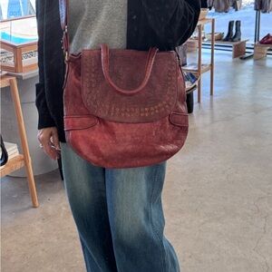 Calleen Cordero Burgundy Leather Cross Body or Shoulder Bag